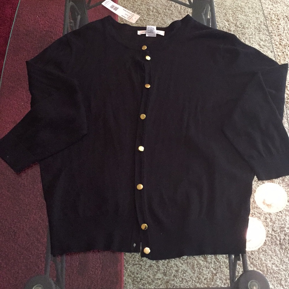 #💙8 Black Cotton and Modal button cardigan